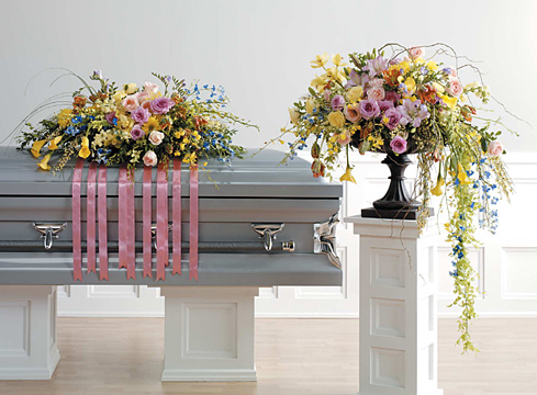 Spring Casket Spray and Stand