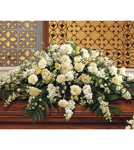 Symphony in White Casket Spray