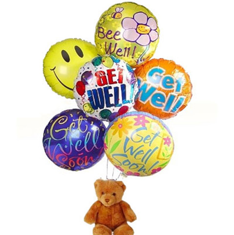Get Well Balloon Bouquet & Toy