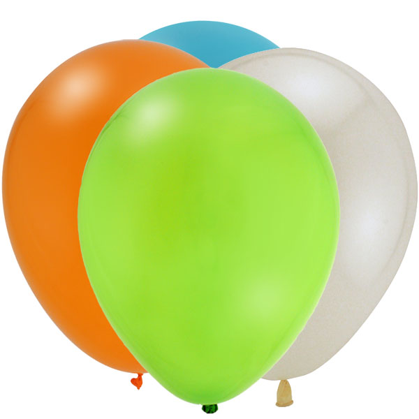 Latex balloons in multiple colours.